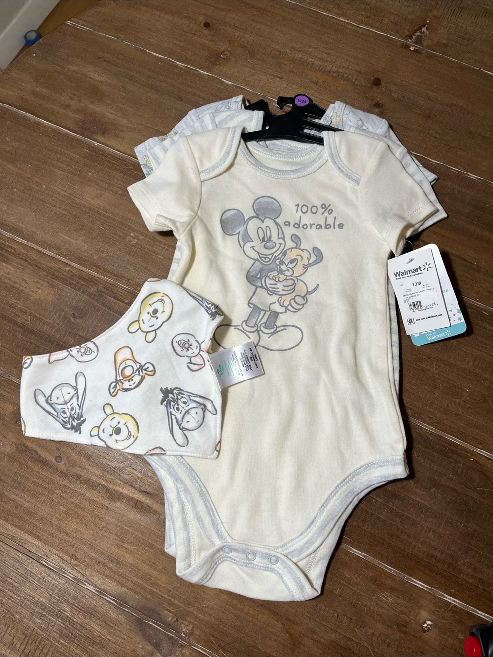 Disney Baby One-Piece Bodysuits with Mickey Graphic 3 One-Piece bodysuits.